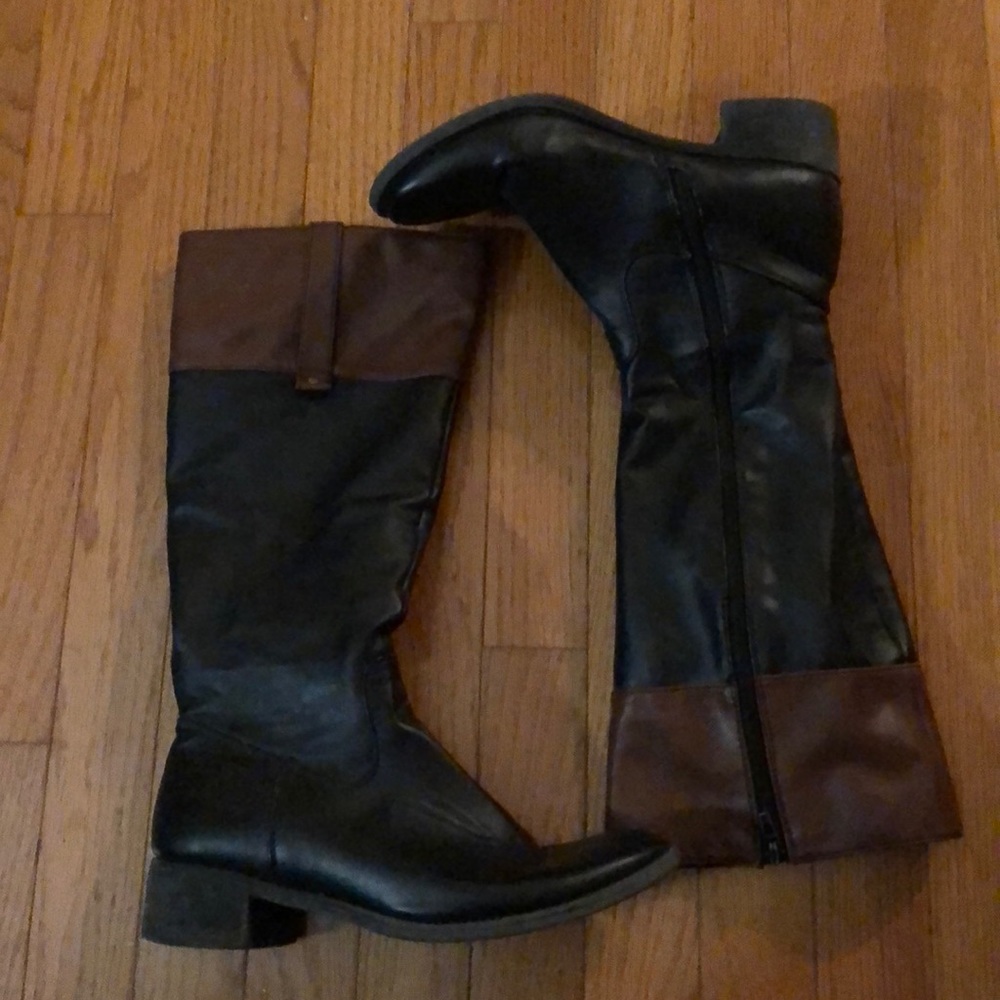 Faux leather riding boots